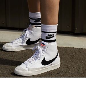 Nike Women’s White and Black Athletic Socks